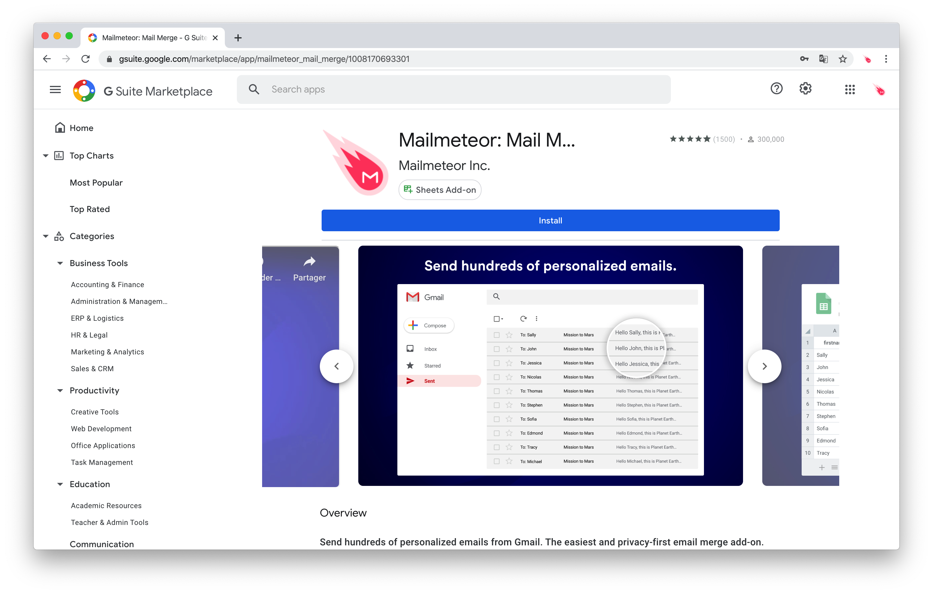 Install Mailmeteor cold email extension for Gmail
