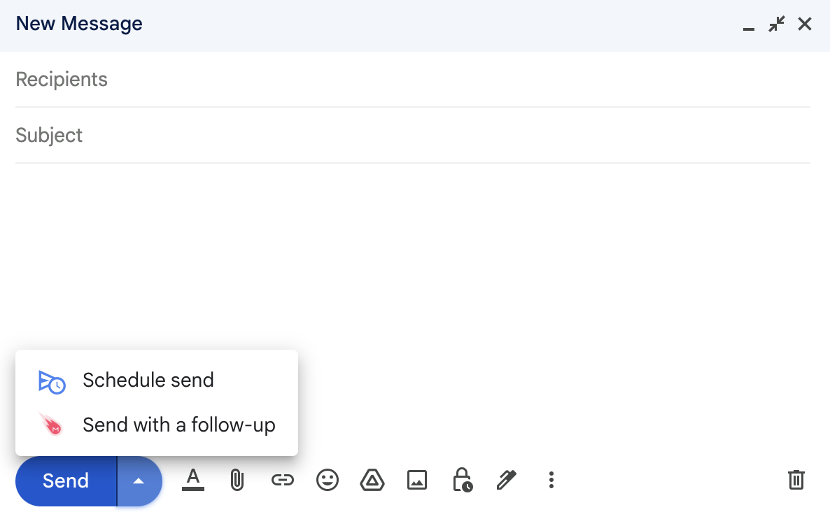 Send with a follow-up Gmail