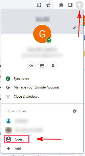 Switching Chrome profiles