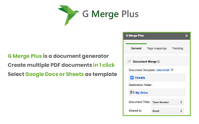 Screenshot of G Merge Plus: Mail & Doc Merge with Attachments
