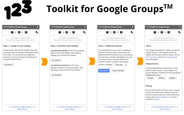 Screenshot of 123 Toolkit for Google Groups™