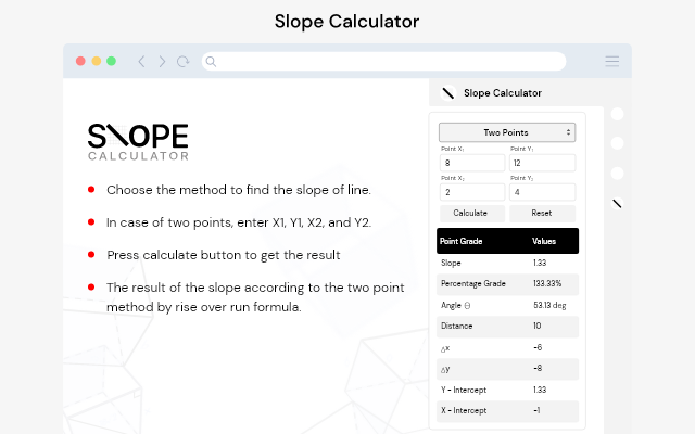 Screenshot of Slope Calculator